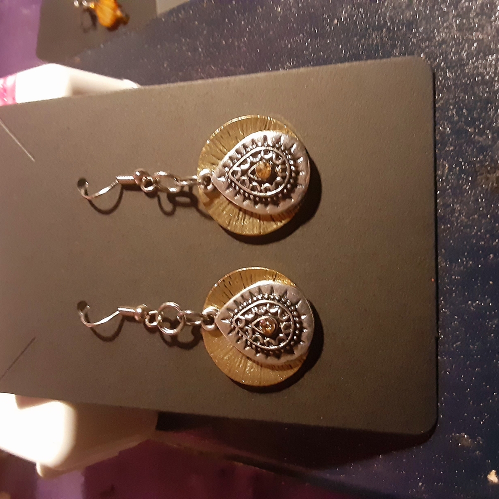 Elegant Silver and Gold Dangle Earrings